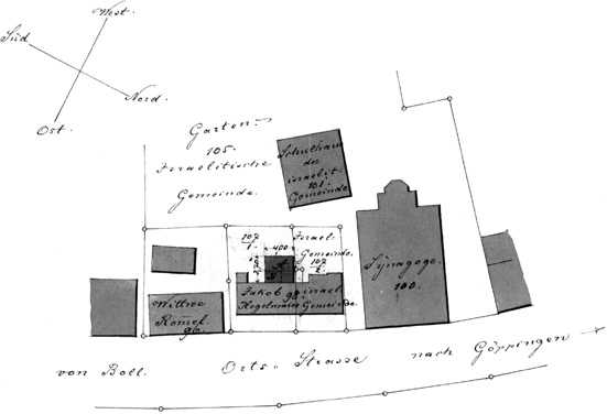 Synagogue Floor Plan. This site plan from 1886 shows